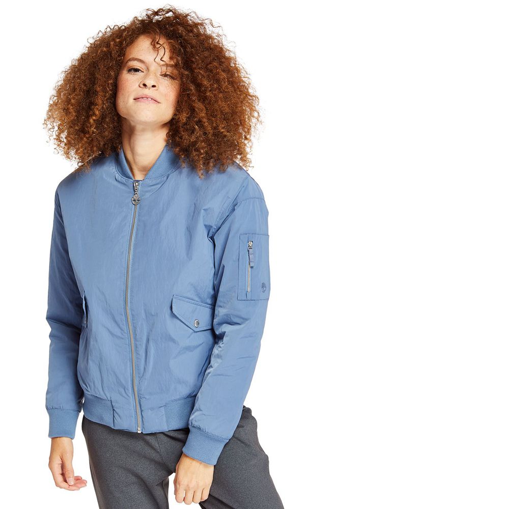 Chaquetas Timberland Argentina Mujer - Hix Mountain Insulated Bomber - Azules - YJMLVN-347